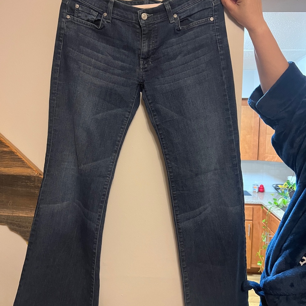 7 For All Mankind Dark Indigo Flare Jeans